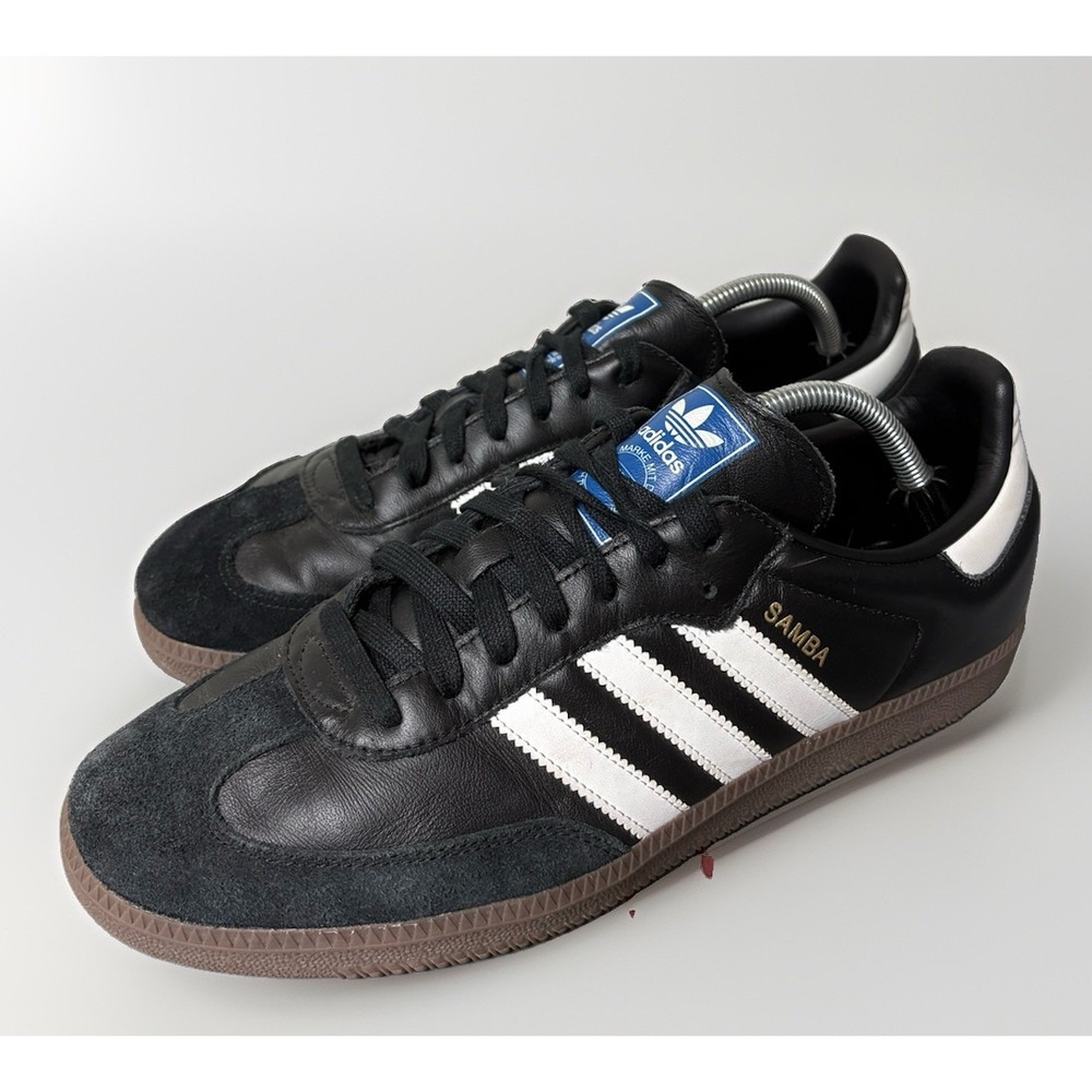 Adidas Originals Unisex Samba Black Leather Gum Sneakers Men's Size 11 B75807